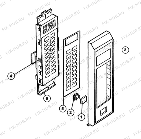 Взрыв-схема микроволновой печи Electrolux NF4078 - Схема узла H40 Panel, users manual  D